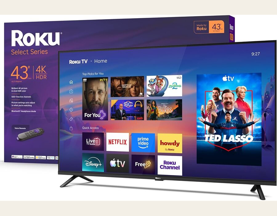 Roku 43-Inch Select Series Smart TV 2026, 4K HDR, Voice Remote