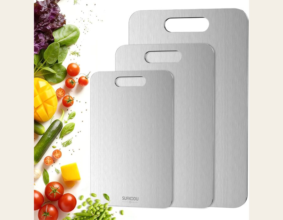 Titanium Cutting Board Set of 3, Double-Sided, Dishwasher Safe
