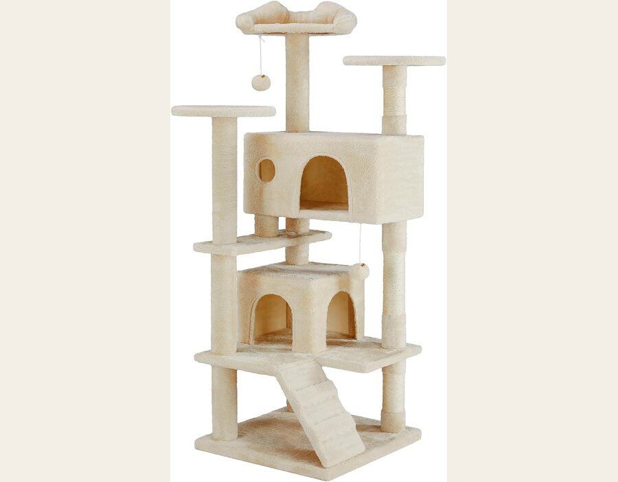 Sweetcrispy 54-inch Cat Tree Tower with Scratching Posts, Indoor Use