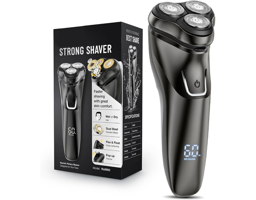 Electric Razor for Men Waterproof: 5D Floating Rotary Shaver for Travel