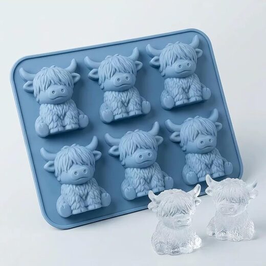 3D Highland Cow Silicone Ice Mold, Food Grade Creative Ice Cube Tray