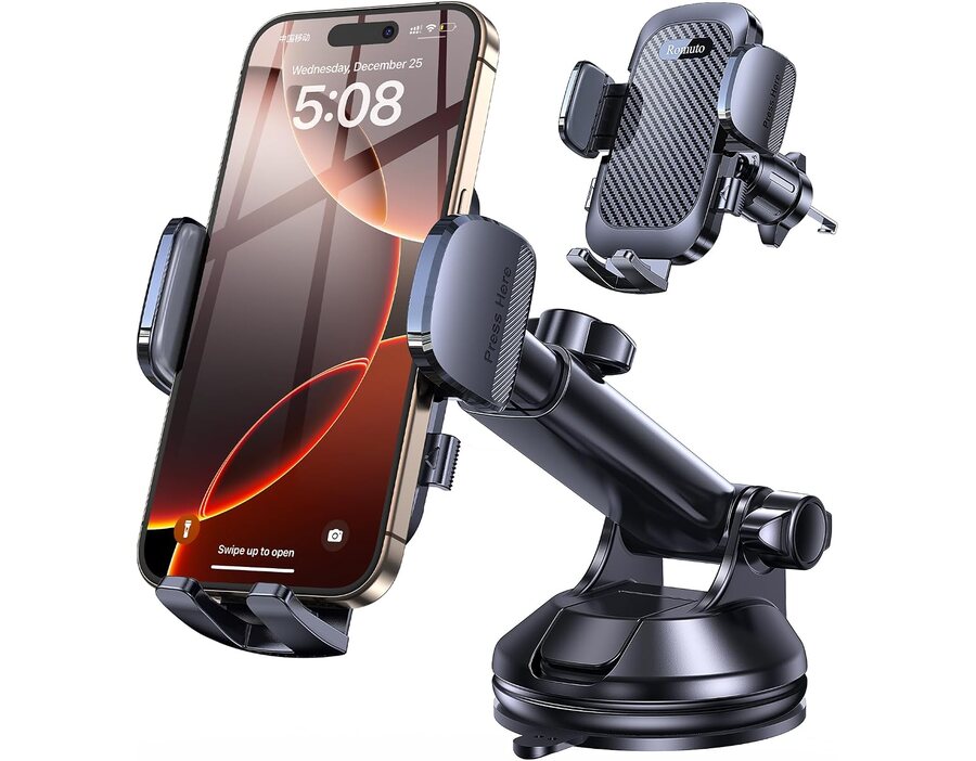 Romuto Car Phone Holder Mount, Super Suction Cell Phone Cradle