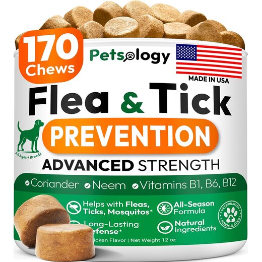 Flea and Tick Prevention for Dogs Pills, 170 Soft Chewables, Oral