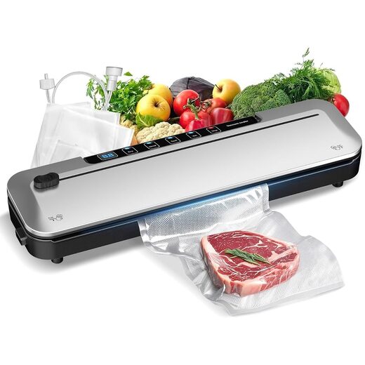 Vacuum Sealer Machine 75KPa, 6-in-1 Dry and Moist Modes, Digital Timer